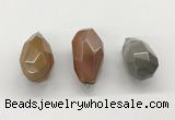 NGP9809 22*35mm - 25*40mm faceted nuggets agate pendants