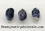 NGP9817 22*35mm - 25*40mm faceted nuggets sodalite gemstone pendants