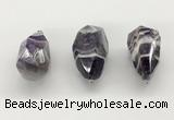 NGP9818 22*35mm - 25*40mm faceted nuggets dogtooth amethyst pendants