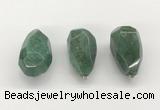 NGP9823 22*35mm - 25*40mm faceted nuggets green aventurine jade pendants