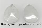 NGP9830 32*42mm - 35*45mm faceted nuggets white jade pendants