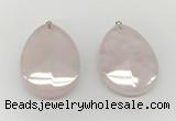 NGP9831 32*42mm - 35*45mm faceted nuggets rose quartz pendants