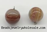 NGP9844 20mm round line agate gemstone pendants