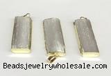 NGP9847 14*38mm - 18*45mm rectangle white calcite gemstone pendants