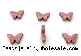 NGP9858 12*18mm butterfly pink wooden jasper pendant