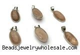 NGP9870 12*20mm oval sunstone pendant