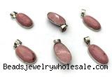 NGP9872 12*20mm oval pink wooden jasper pendant