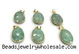 NGP9878 17*22mm faceted oval amazonite pendant