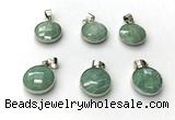 NGP9891 16mm faceted coin amazonite pendant