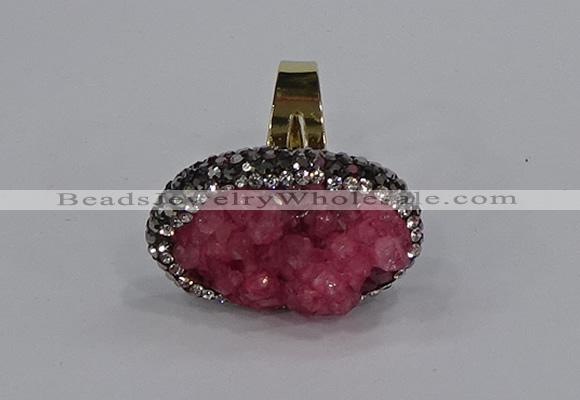 NGR1013 20*25mm - 22*30mm oval druzy quartz rings wholesale