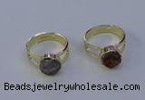 NGR1018 10mm coin druzy agate gemstone rings wholesale