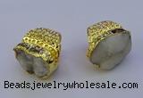 NGR1022 20*25mm - 25*35mm freeform druzy agate gemstone rings