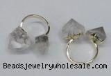 NGR103 13*18mm - 15*20mm faceted nuggets white crystal rings