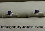 NGR1047 4mm coin lapis lazuli gemstone rings wholesale