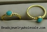 NGR1050 4mm coin synthetic turquoise rings wholesale