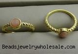 NGR1051 4mm coin moonstone gemstone rings wholesale