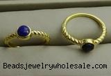 NGR1054 4mm coin lapis lazuli gemstone rings wholesale