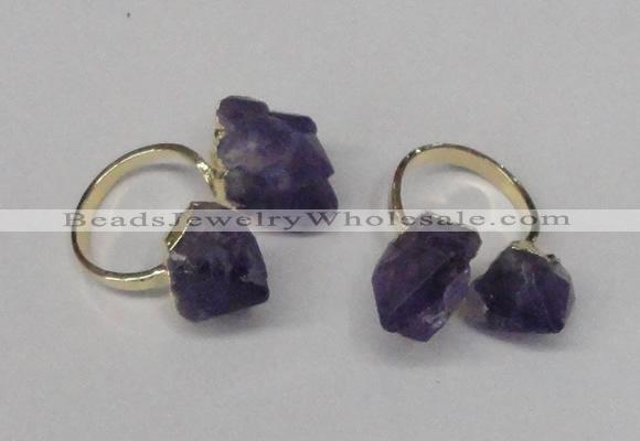 NGR106 13*18mm - 15*20mm faceted nuggets amethyst gemstone rings