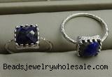 NGR1068 8*8mm square lapis lazuli gemstone rings wholesale