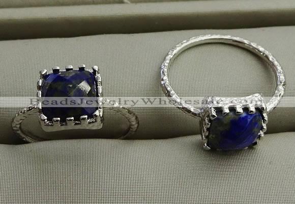 NGR1068 8*8mm square lapis lazuli gemstone rings wholesale