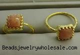 NGR1073 8*8mm square moonstone gemstone rings wholesale