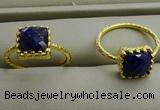 NGR1075 8*8mm square lapis lazuli gemstone rings wholesale