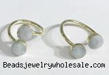 NGR1085 8mm coin aquamarine gemstone rings wholesale