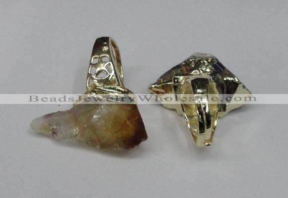 NGR110 18*35mm - 22*40mm faceted nuggets citrine gemstone rings