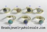 NGR1100 10mm faceted coin  mixed gemstone rings wholesale