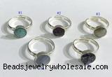 NGR1103 10mm faceted coin  mixed gemstone rings wholesale