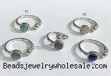 NGR1117 8mm coin  mixed gemstone rings wholesale