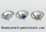 NGR1137 7mm flat round mixed gemstone gemstone rings wholesale