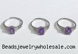 NGR1146 6*8mm faceted oval amethyst gemstone rings wholesale