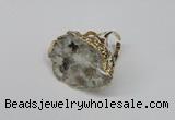 NGR124 30*40mm - 35*45mm freeform plated druzy quartz rings