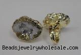 NGR125 30*40mm - 35*45mm freeform plated druzy quartz rings