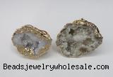 NGR126 30*40mm - 35*45mm freeform plated druzy quartz rings