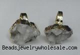 NGR129 18*25mm - 20*25mm freeform plated druzy quartz rings