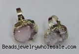 NGR130 18*25mm - 20*25mm freeform plated druzy quartz rings