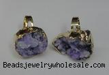 NGR131 18*25mm - 20*25mm freeform plated druzy quartz rings