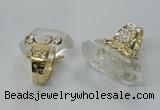 NGR139 18*30mm - 15*40mm faceted nuggets white crystal rings