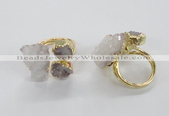 NGR148 8*10mm - 15*20mm nuggets druzy quartz rings wholesale