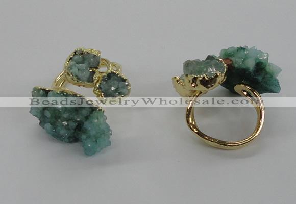 NGR153 8*10mm - 15*20mm nuggets druzy quartz rings wholesale