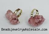 NGR16 18*25mm - 25*30mm nuggets plated druzy quartz rings