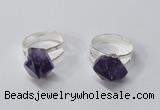 NGR168 10*14mm - 12*16mm faceted nuggets amethyst gemstone rings