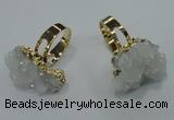 NGR17 18*25mm - 25*30mm nuggets plated druzy quartz rings