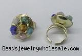 NGR183 25*30mm druzy agate gemstone rings wholesale