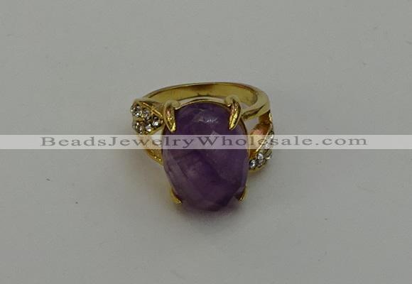 NGR2002 10*15mm faceted oval amethyst gemstone rings wholesale