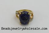 NGR2012 10*15mm faceted oval lapis lazuli gemstone rings