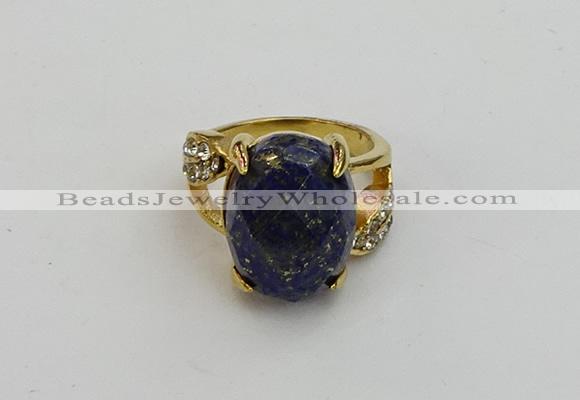 NGR2012 10*15mm faceted oval lapis lazuli gemstone rings