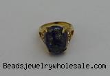 NGR2032 10*15mm faceted oval lapis lazuli gemstone rings